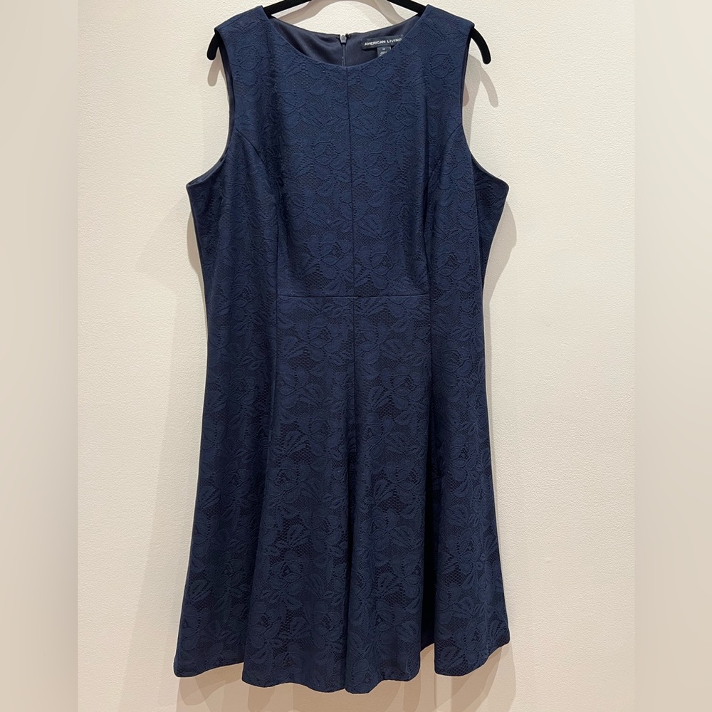 American Living Navy Blue Midi Dress